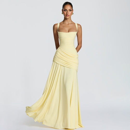 Valentina Square-Neck Maxi Dress