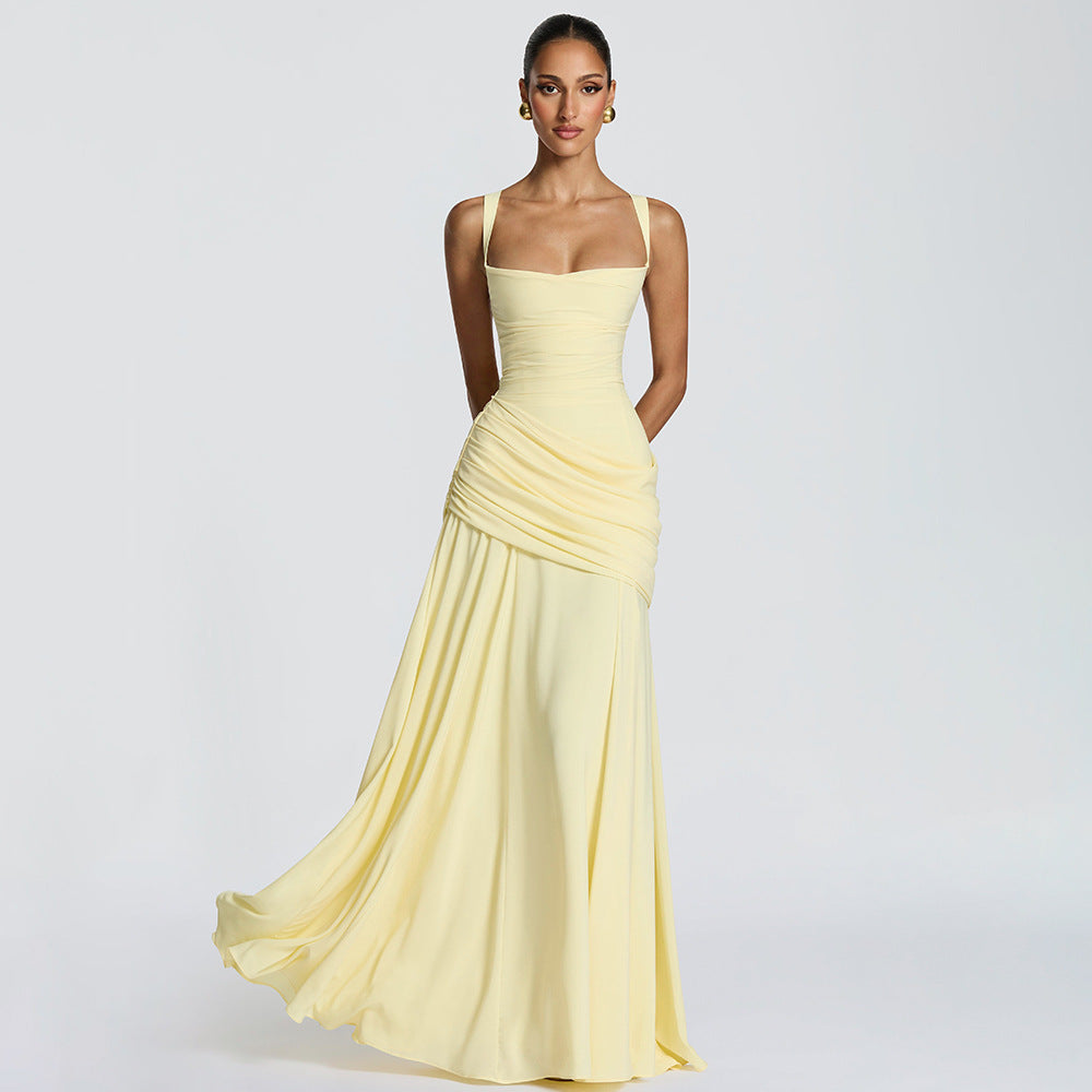 Valentina Square-Neck Maxi Dress