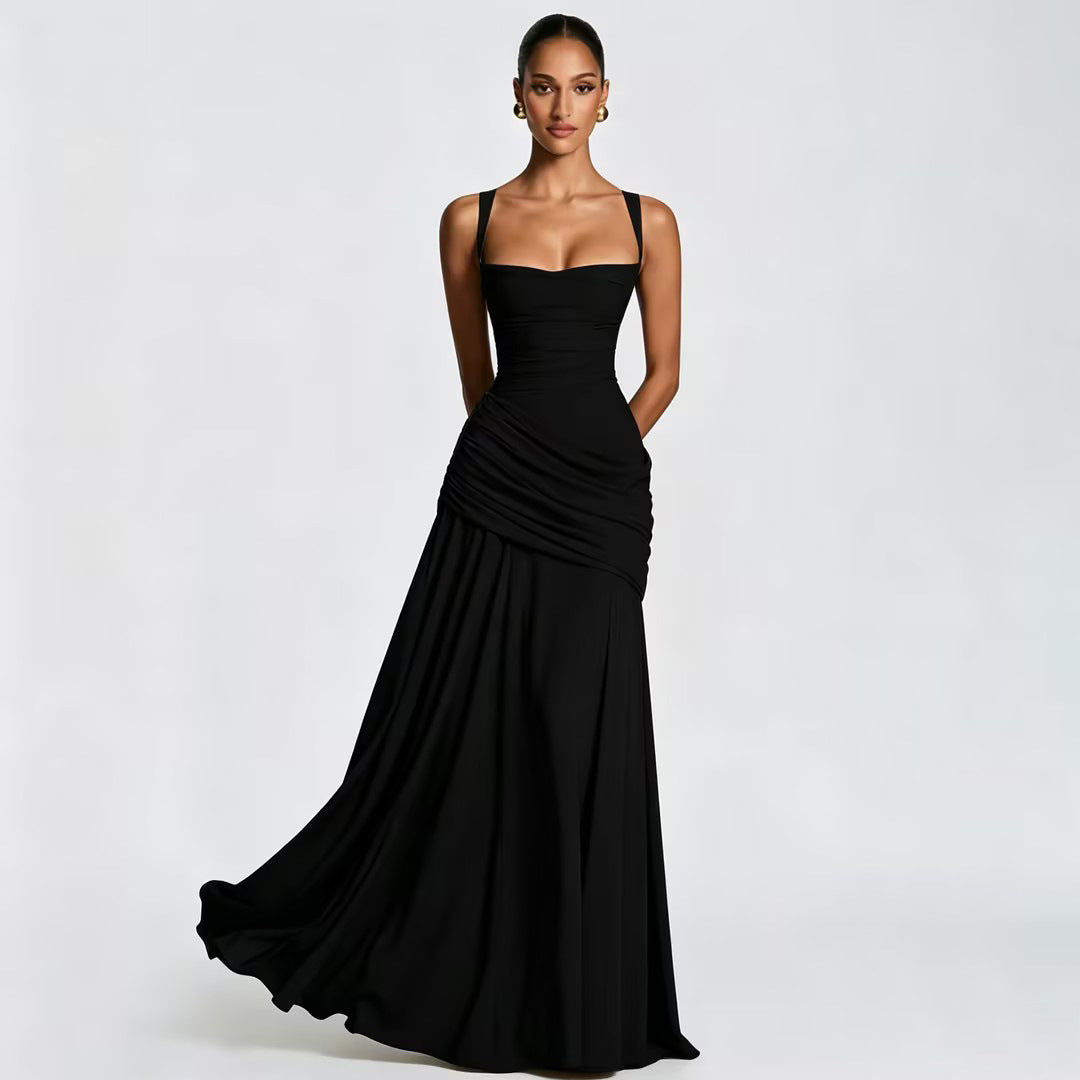 Valentina Square-Neck Maxi Dress
