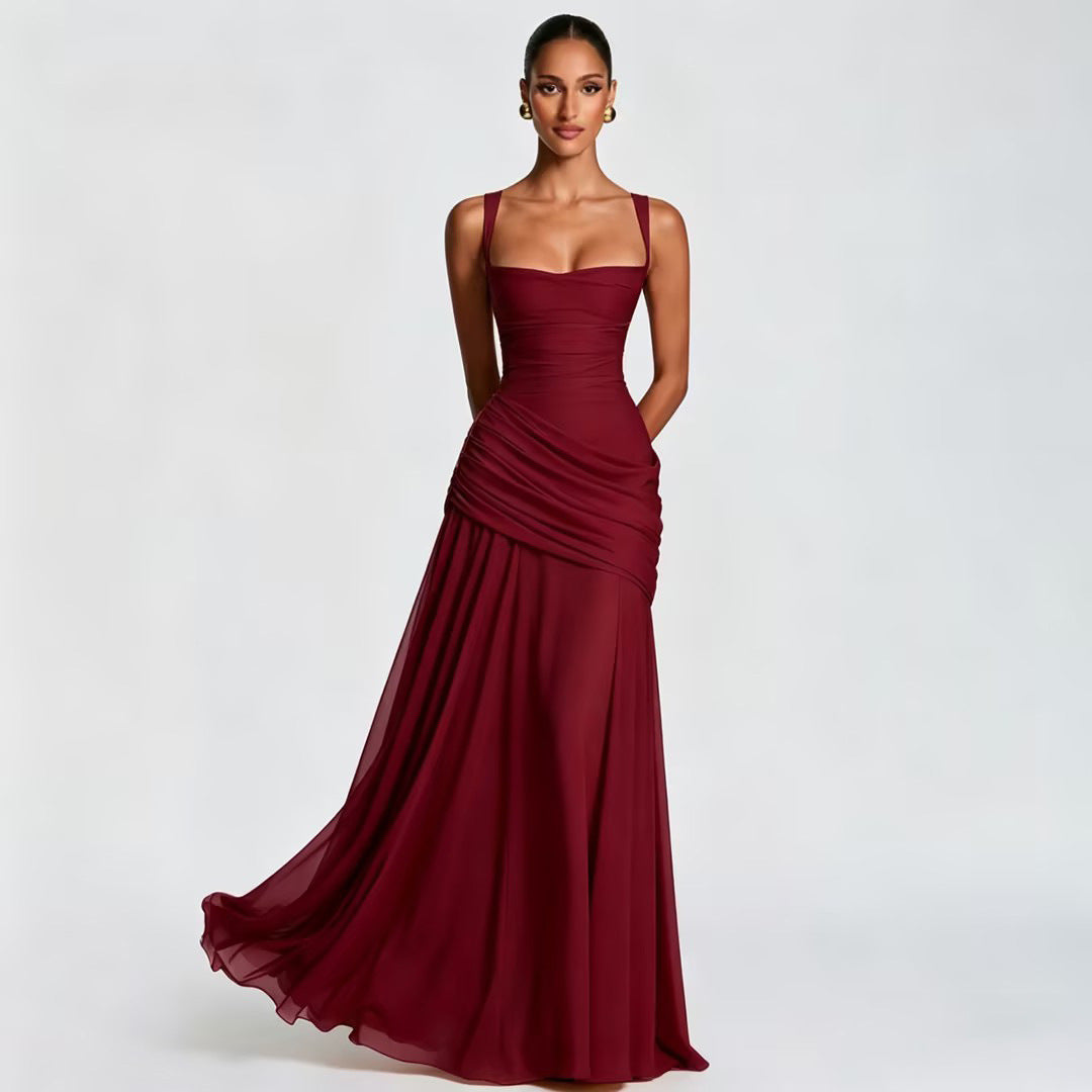 Valentina Square-Neck Maxi Dress
