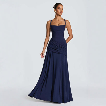Valentina Square-Neck Maxi Dress