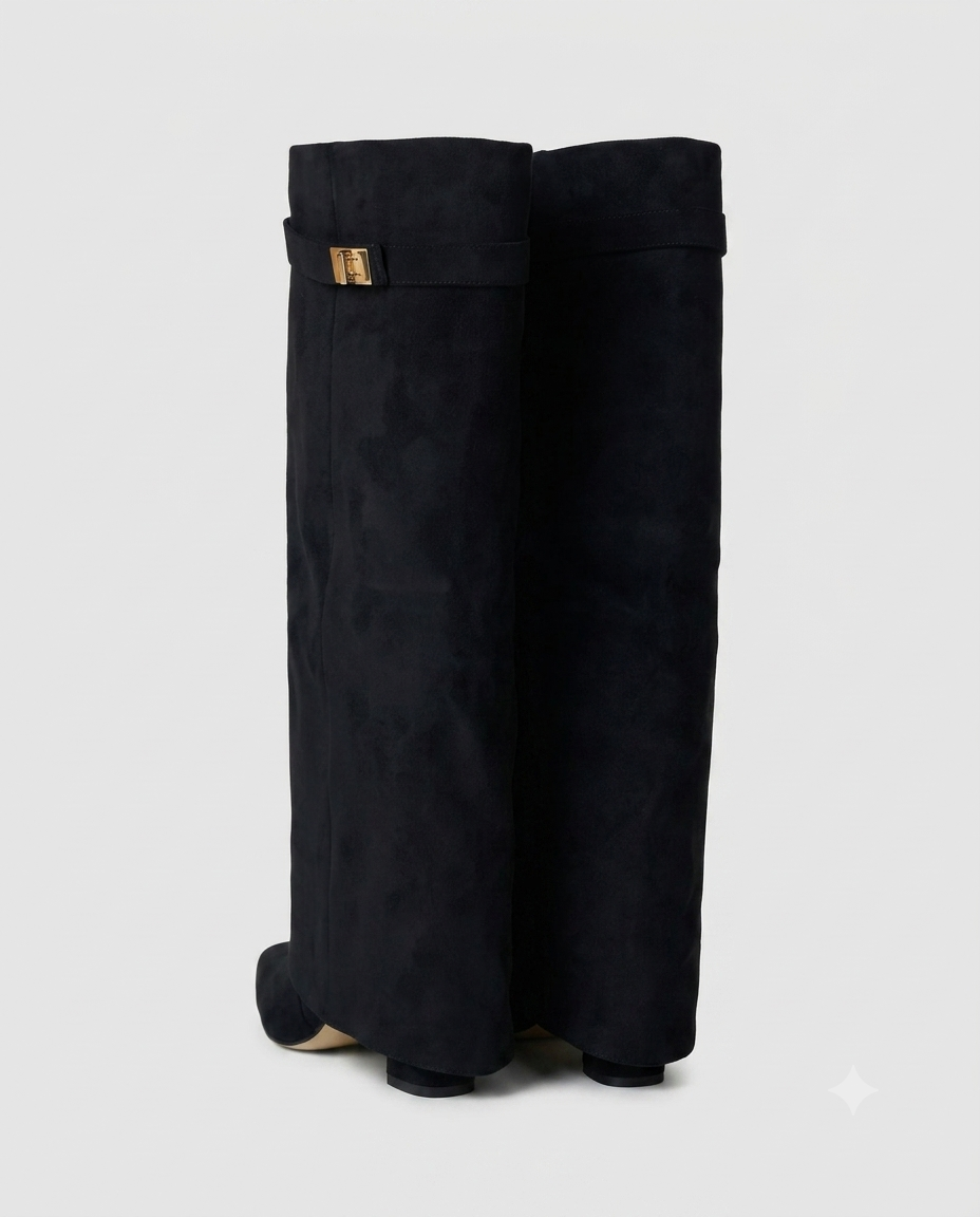 Suede Ankle Boots — Black