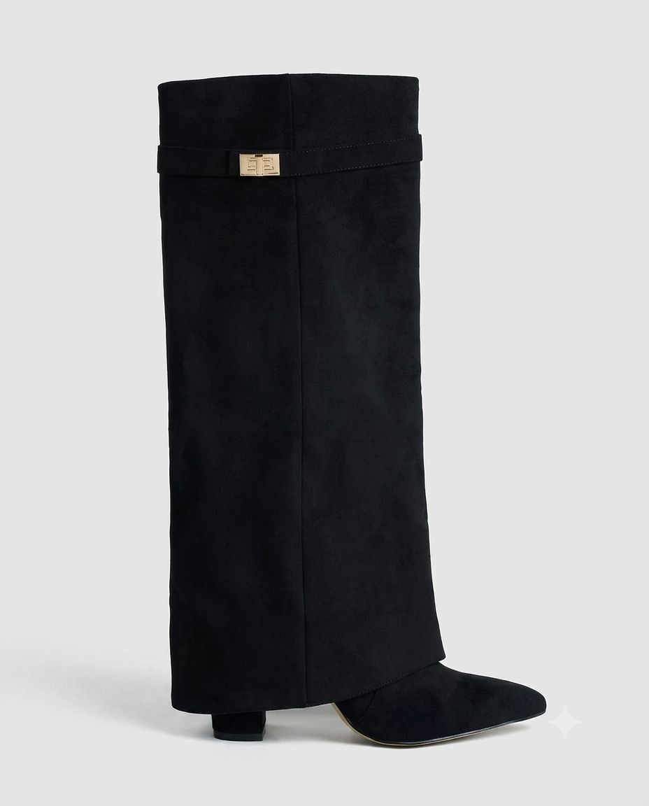 Suede Ankle Boots — Black