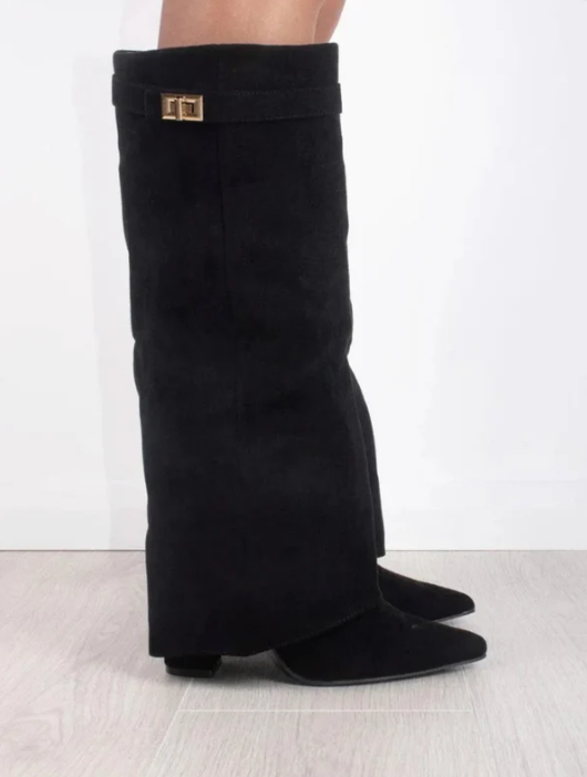 Black suede ankle boots