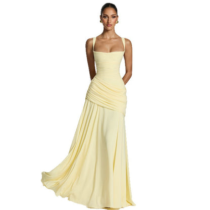 Valentina Square-Neck Maxi Dress