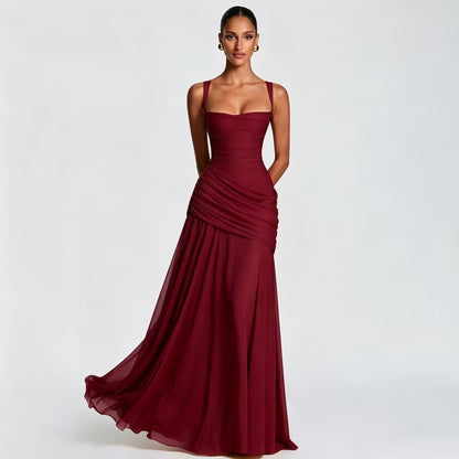 Valentina Square-Neck Maxi Dress