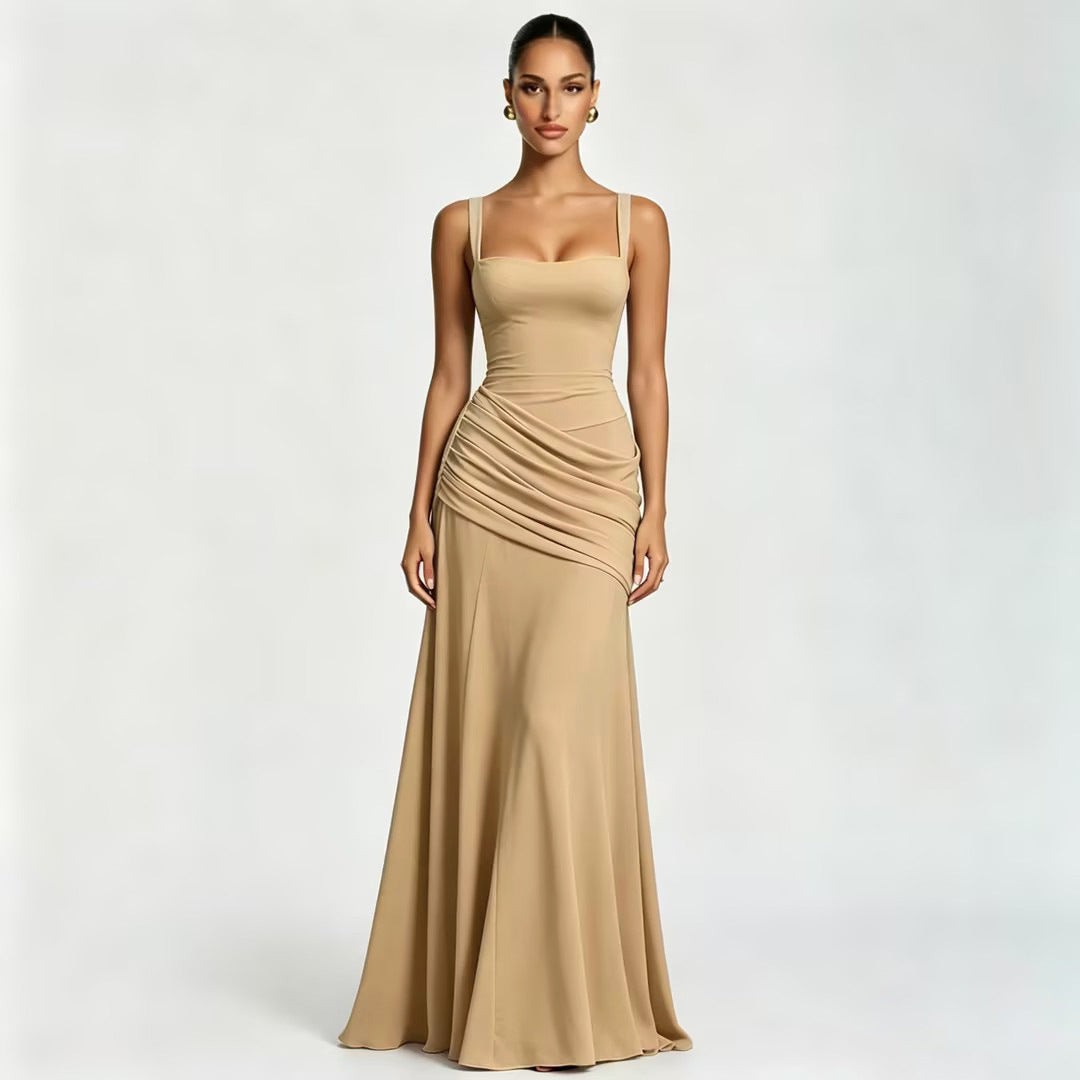Valentina Square-Neck Maxi Dress