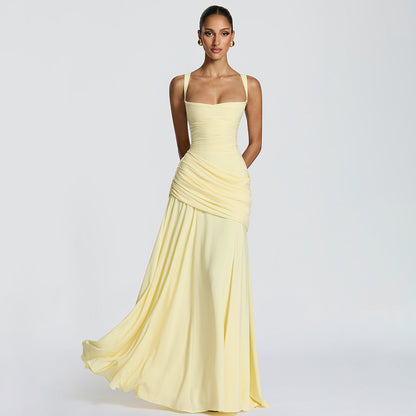 Valentina Square-Neck Maxi Dress