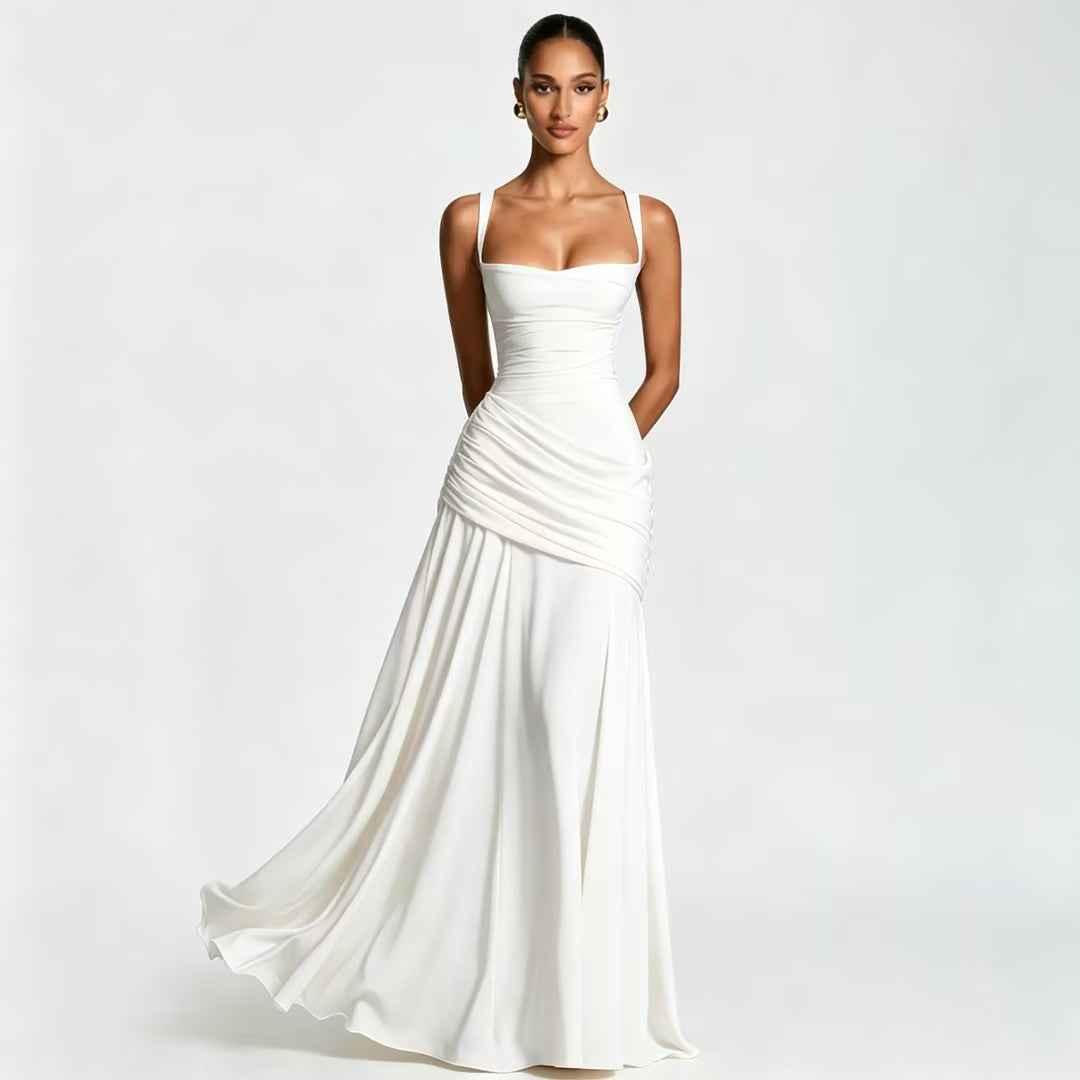 Valentina Square-Neck Maxi Dress